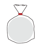 Red, plastic coated bendable wire on tortilla packaging.