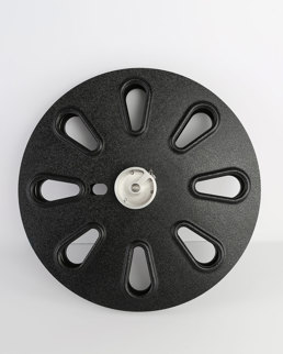 A black wheel spare part for V1 machine