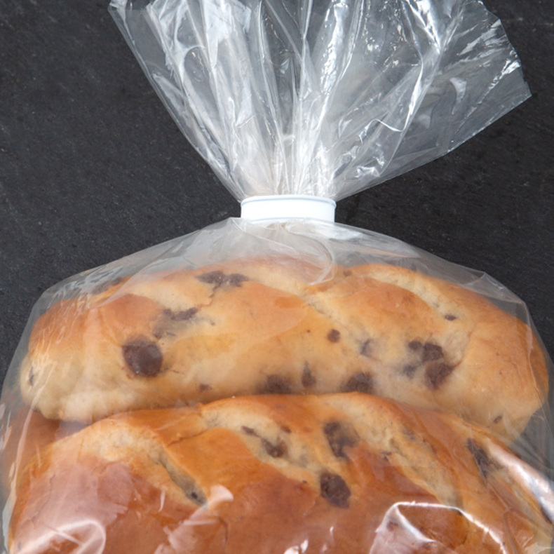 White clip closure on brioche rolls.