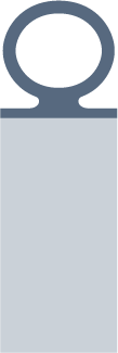 Gray blank rectangle ElastiTag with elastomer elastomer loop