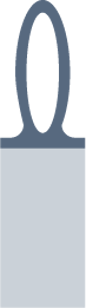 Gray blank rectangle ElastiTag with elastomer elastomer loop
