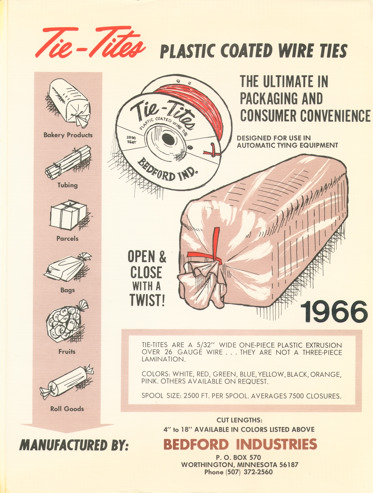 An old newspaper advertisement for Tie-Tites dated 1966 with a loaf of bread predominant.