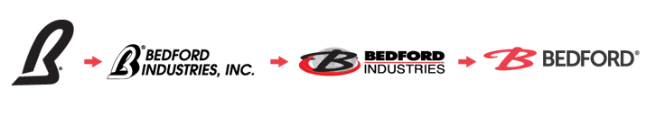 4 different iterations of the Bedford logo.