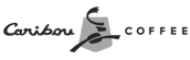 Black and white Caribou Coffee logo with a caribou silhouette.