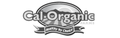 Black and white Cal-Organic Farms logo with a mountain landscape.