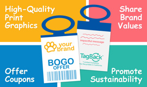 Infographic describing pet packaging ideas, which include high quality print graphics, humanizing your brand, offering coupons, and sharing sustainability commitment.