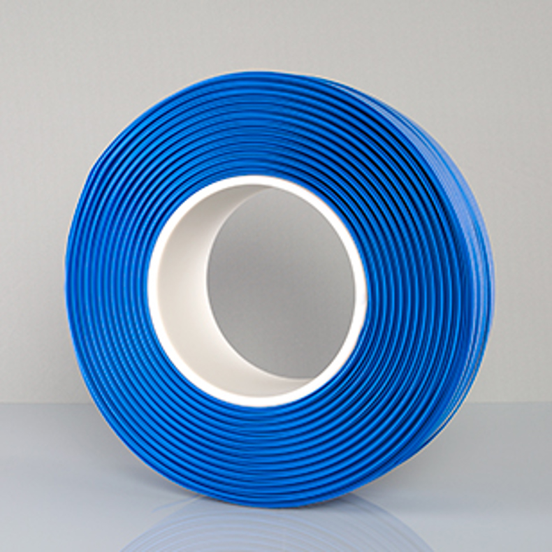 Blue spooled medical flexible wire.