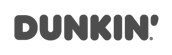 Brand logo with large block letters "DUNKIN'"