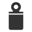 Black icon representing a tag label with loop. 