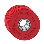 Red twist tie roll