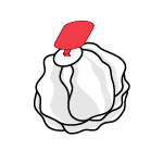 A blank red Push Tag inserted in cabbage butt illustration.