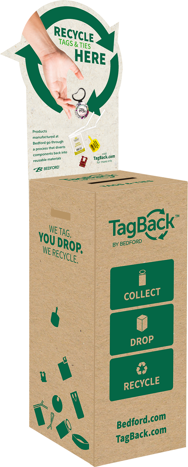 TagBackMock-Up A cardboard box with the TagBack logo and deposit instructions