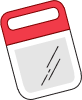 PET face shield attached to red elastomer