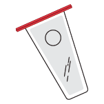 Illustration of adhesive plastic tie wire to secure irrigation pouch