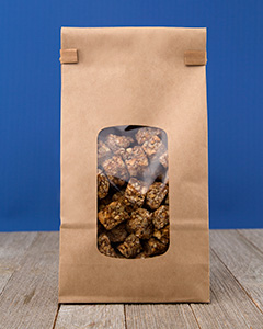 Brown "Kraft" snack bag with Kraft paper tin tie