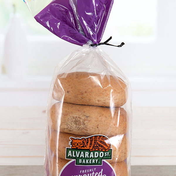 Alvarado St. Bagels A black plastic twist tie closing a bag of Alvarado St. Bakery branded bagels.