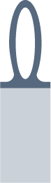Gray blank rectangle ElastiTag with elastomer elastomer loop